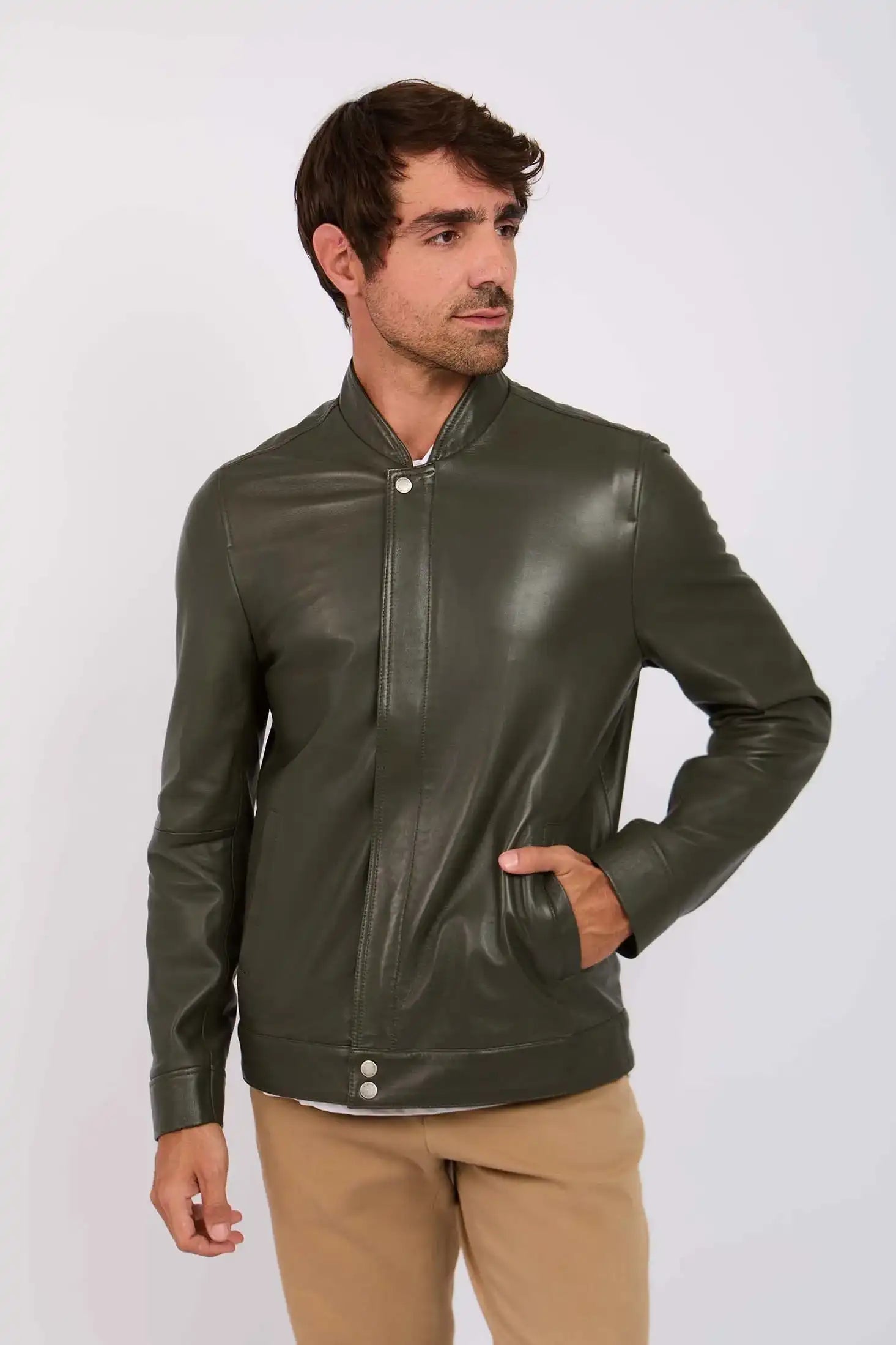 Men Regular Fit Jacket Green