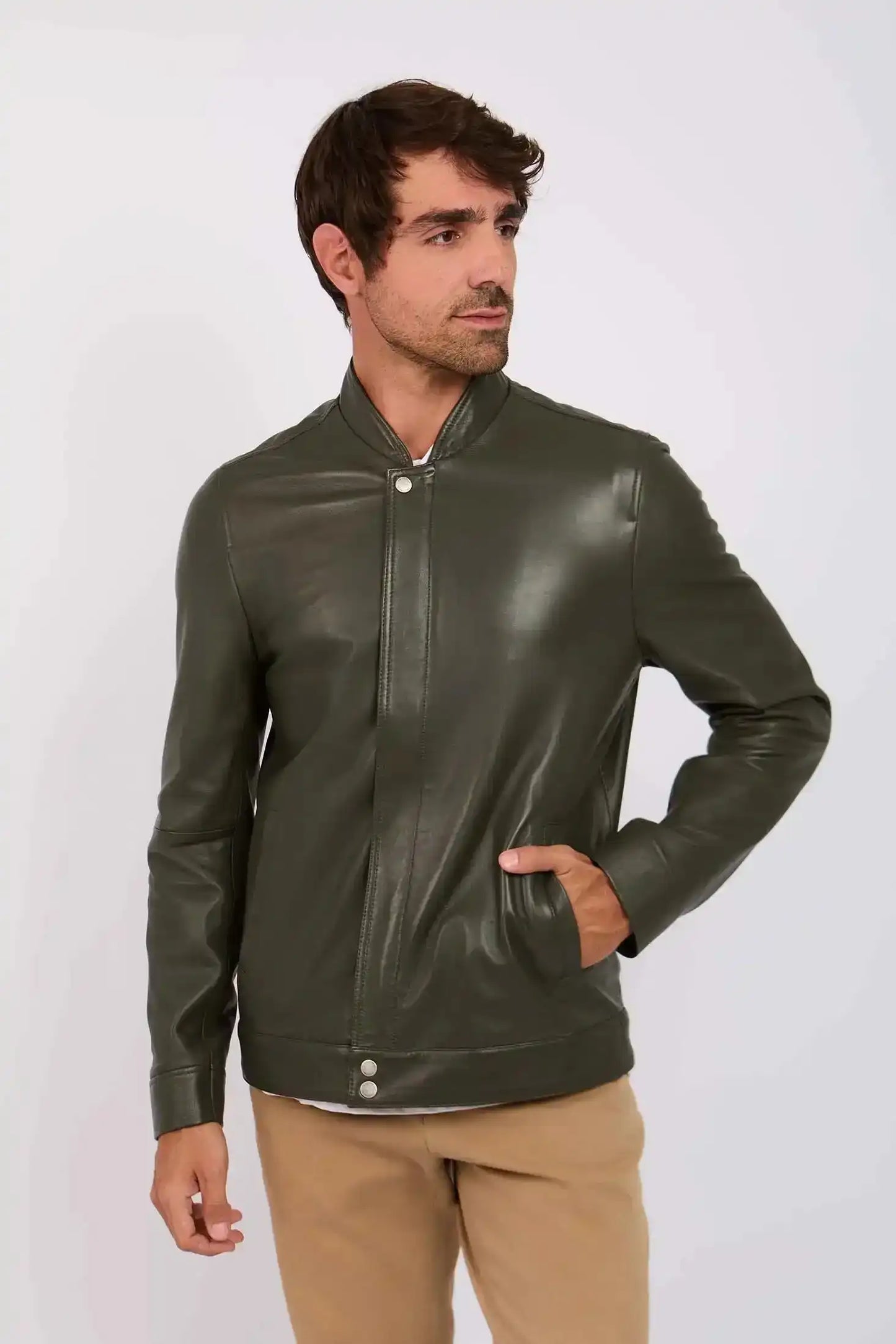Men Regular Fit Jacket Green