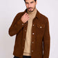 Men Regular Fit Jacket Brown