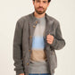 Men Suede Genuine Leather Jacket Grey