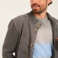 Men Suede Genuine Leather Jacket Grey