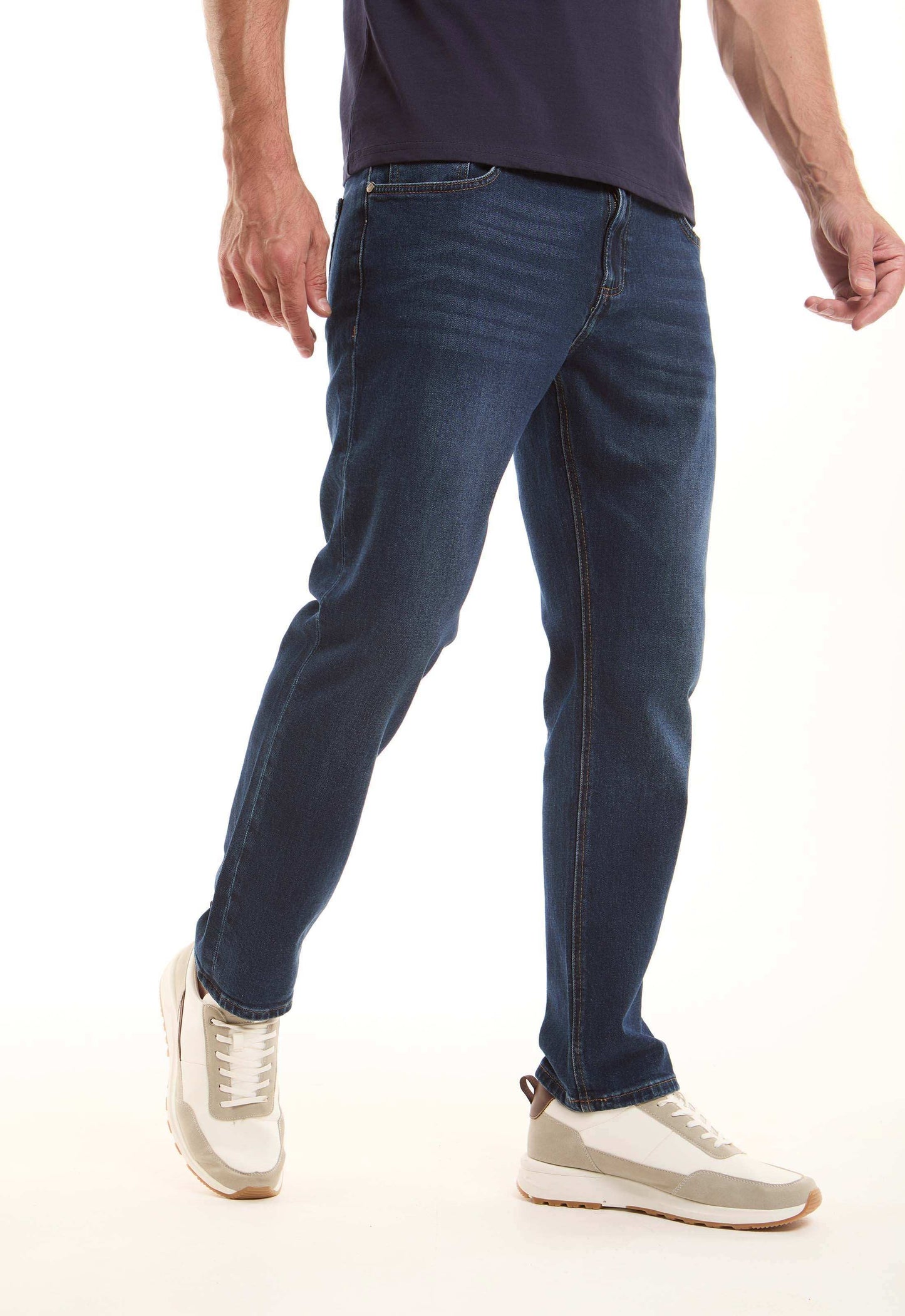 Dark Blue Straight-Fit Jeans