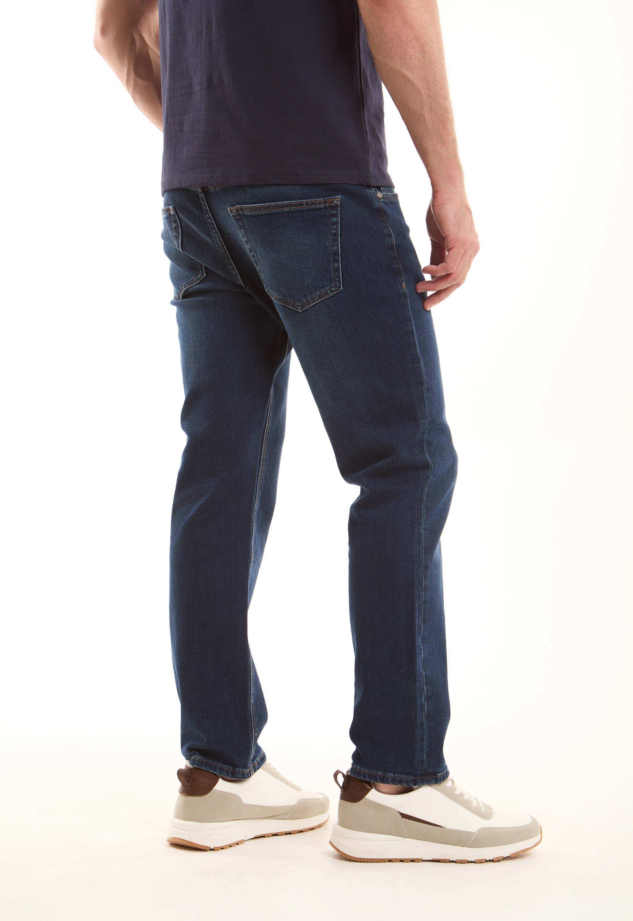 Dark Blue Straight-Fit Jeans