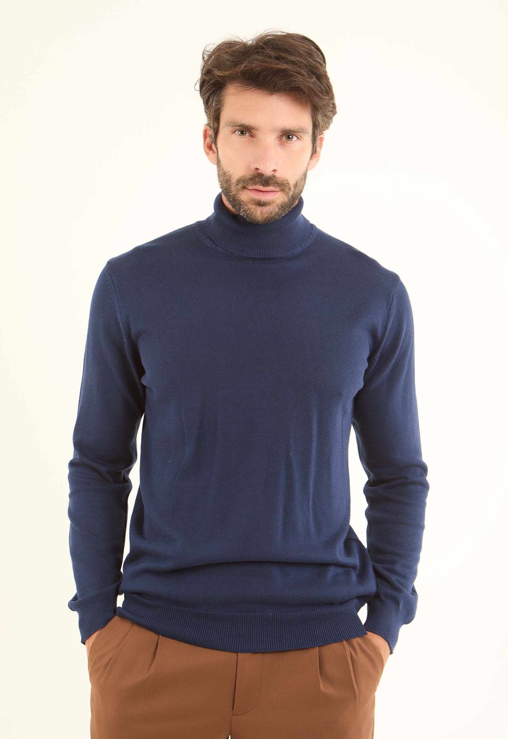 Turtle Neck Solid Regular Basic Pullover