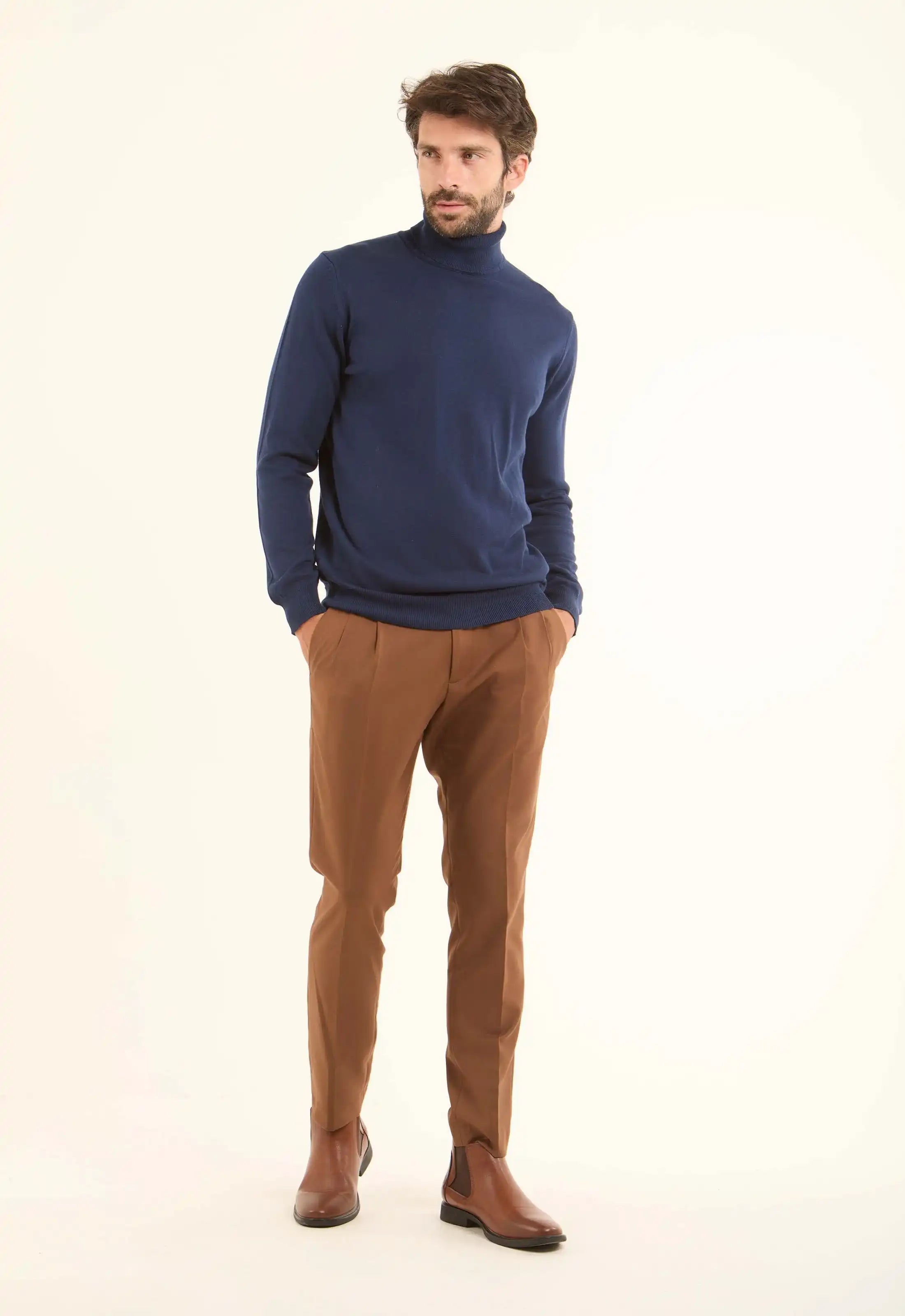 Turtle Neck Solid Regular Basic Pullover