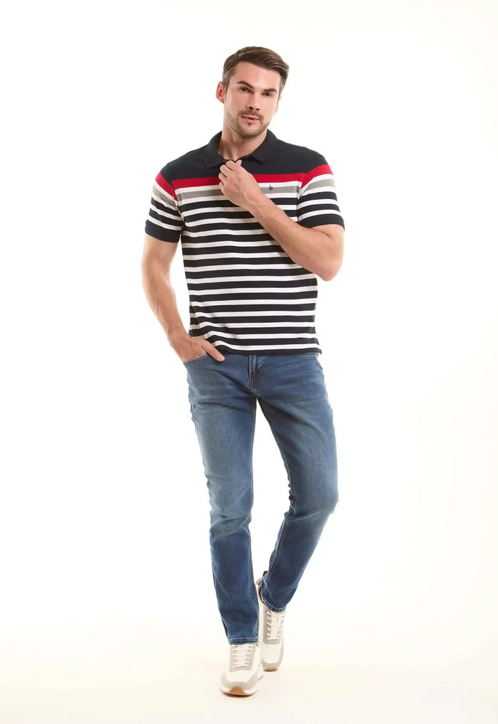 Blue Straight-Fit Cotton Jeans