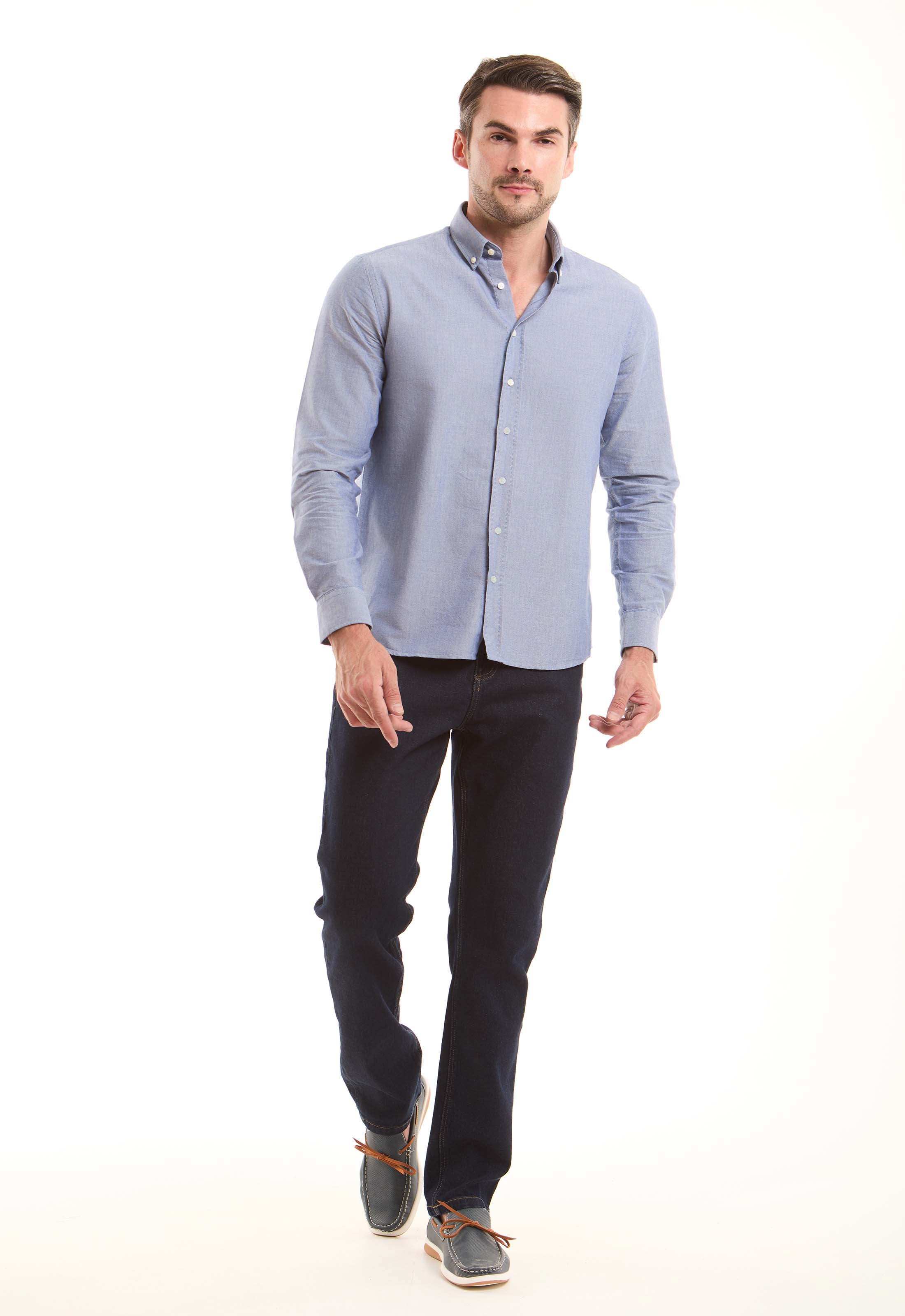 جينز مريح بساق مستقيمة للاستخدام اليومي