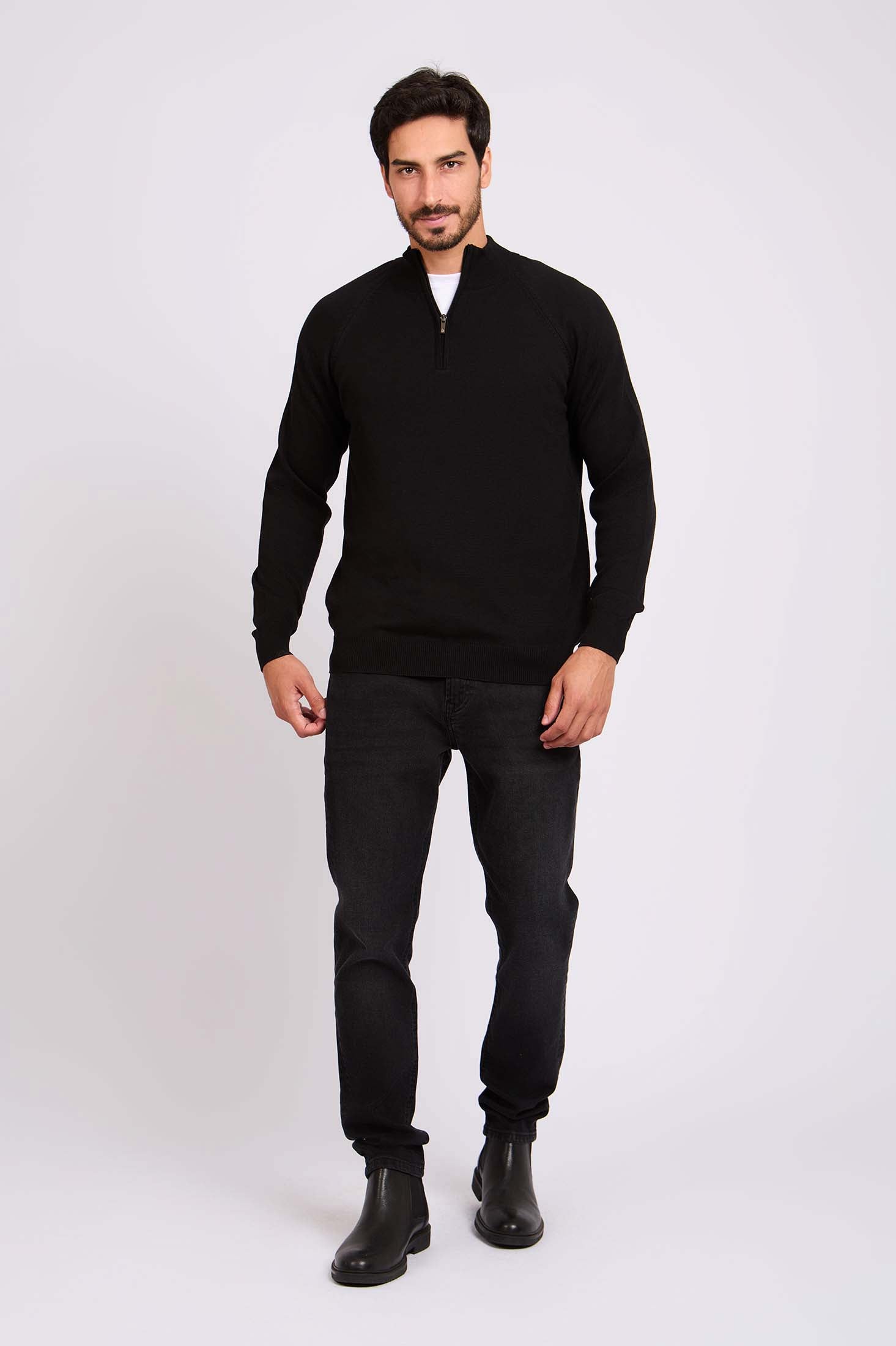 Regular Fit Solid Classic Zipped Sweater