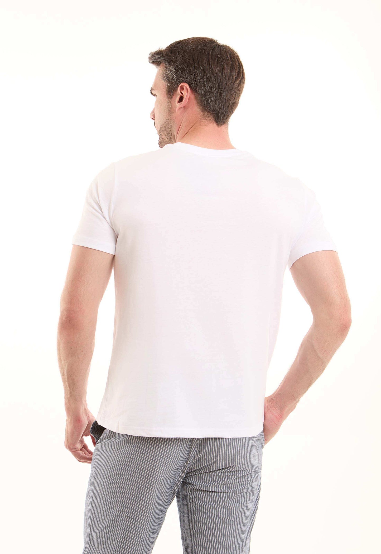 White Crew Neck Basic T-Shirt