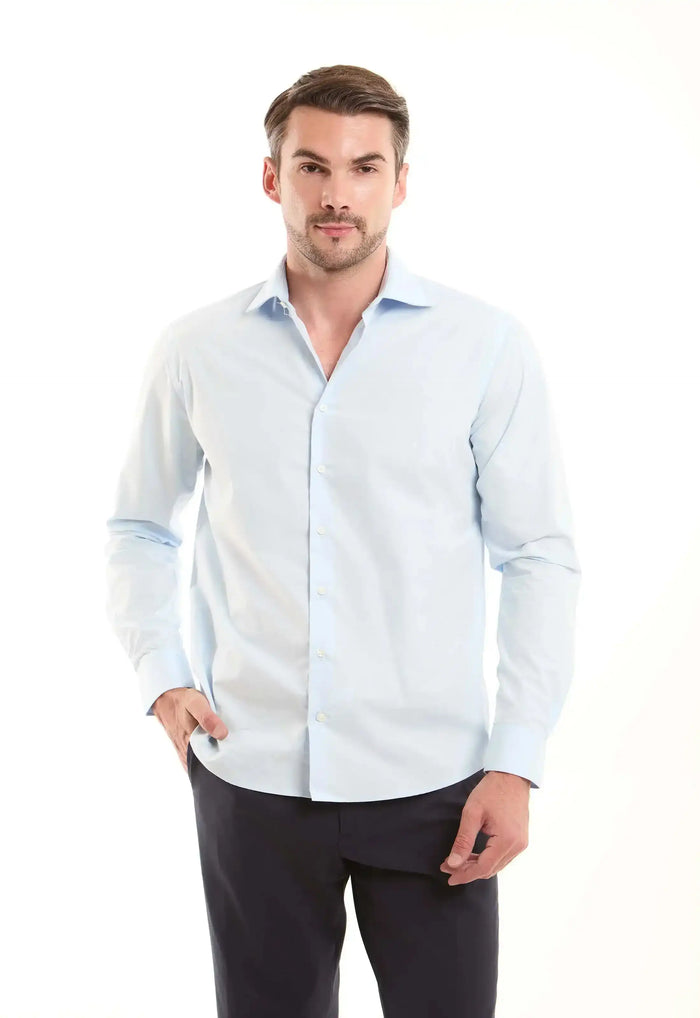 Light Blue Cotton Button-Down Shirt