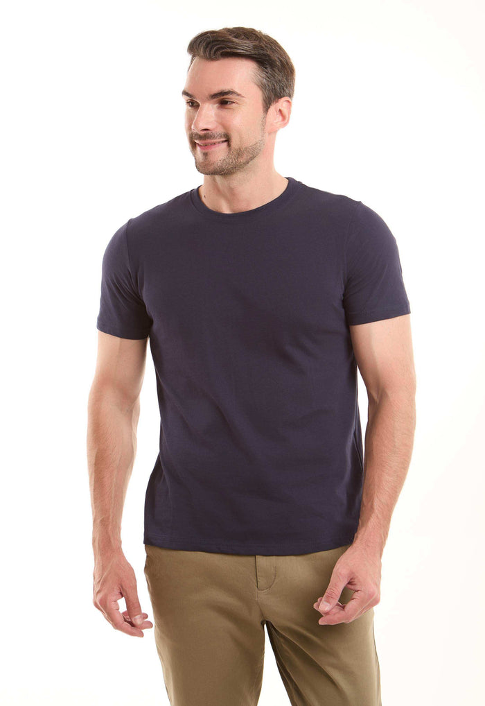 Navy Cotton Crew Neck T-Shirt