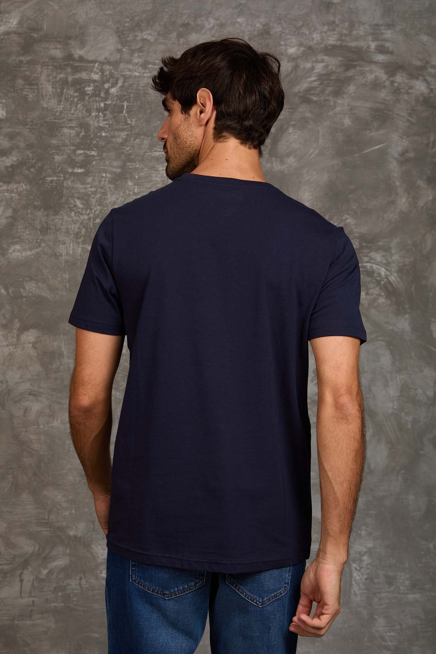 Men Regular Fit T-shirt - Navy