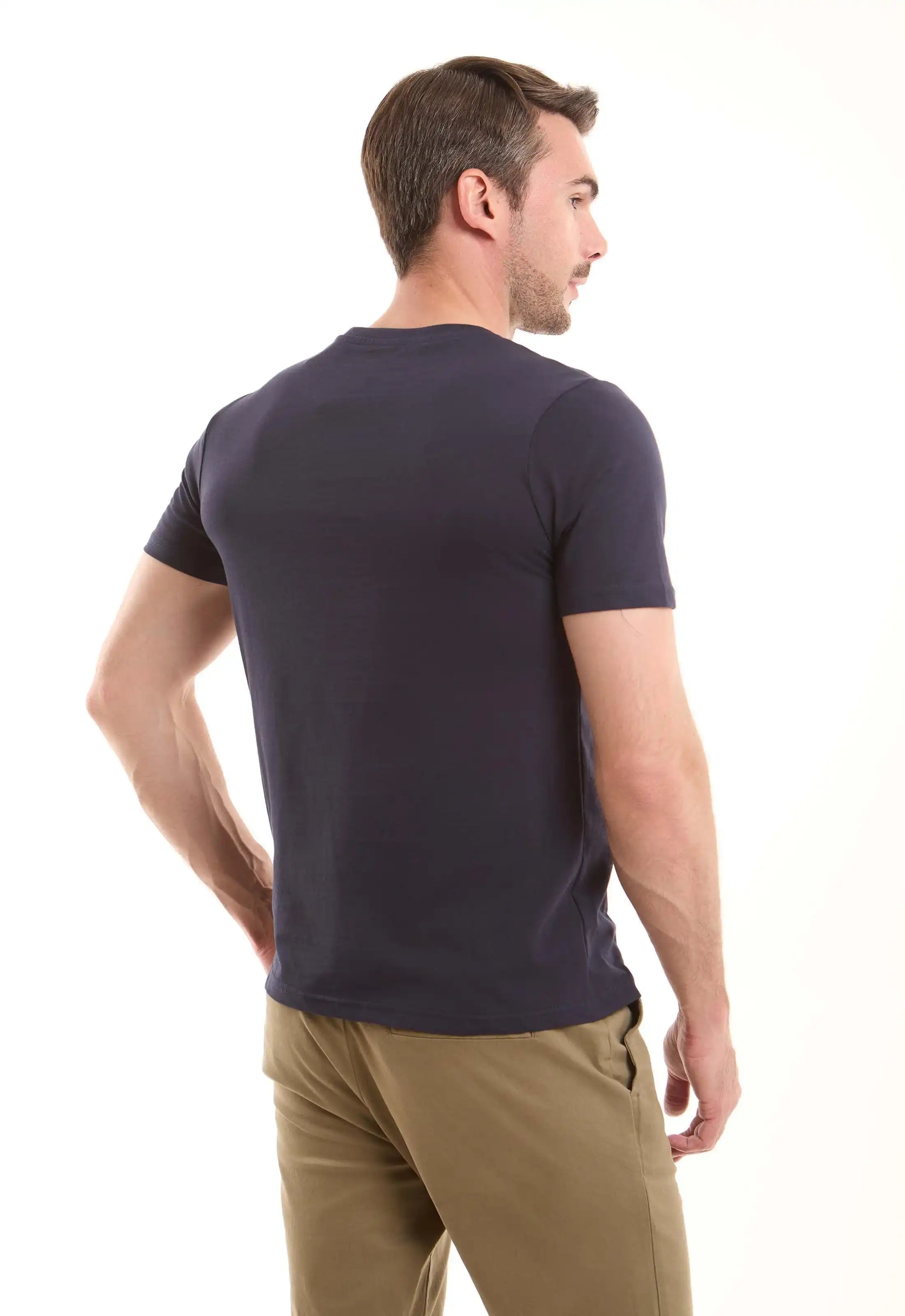 Navy Cotton Crew Neck T-Shirt