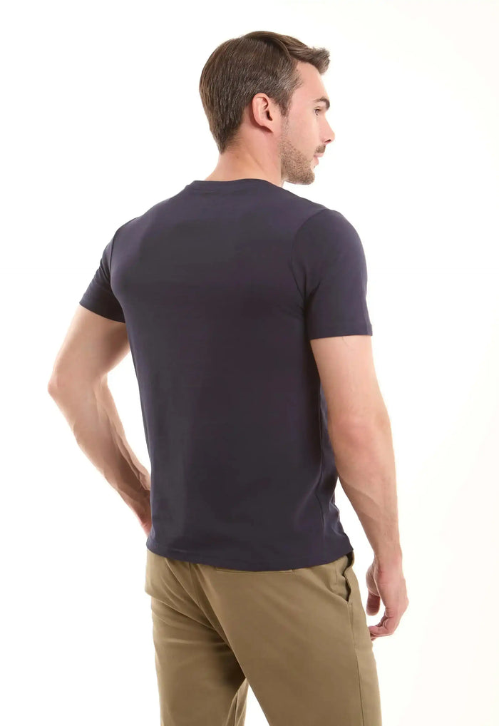 Navy Cotton Crew Neck T-Shirt