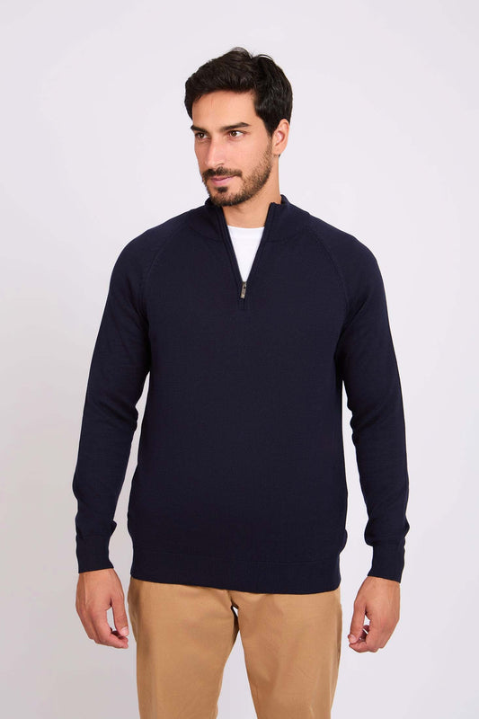 Regular Fit Solid Classic Zipped Sweater