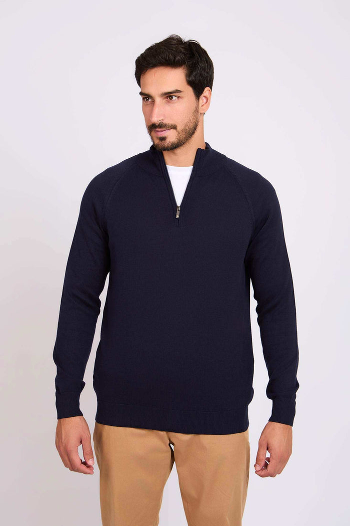 Regular Fit Solid Classic Zipped Sweater