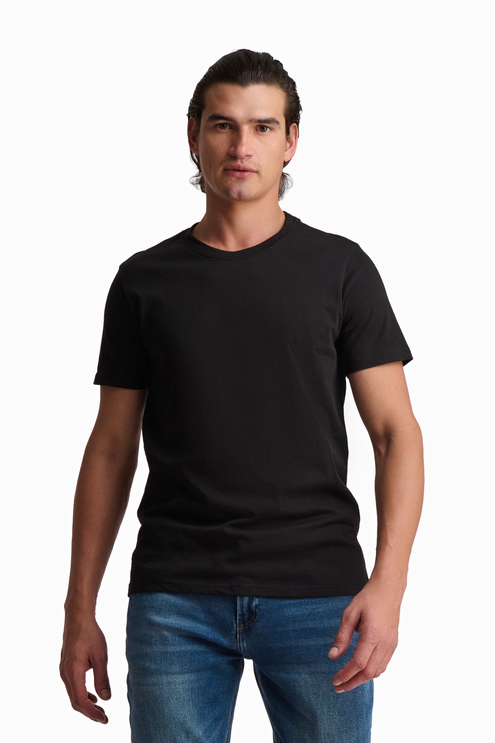 Crew Neck Solid Basic Tee