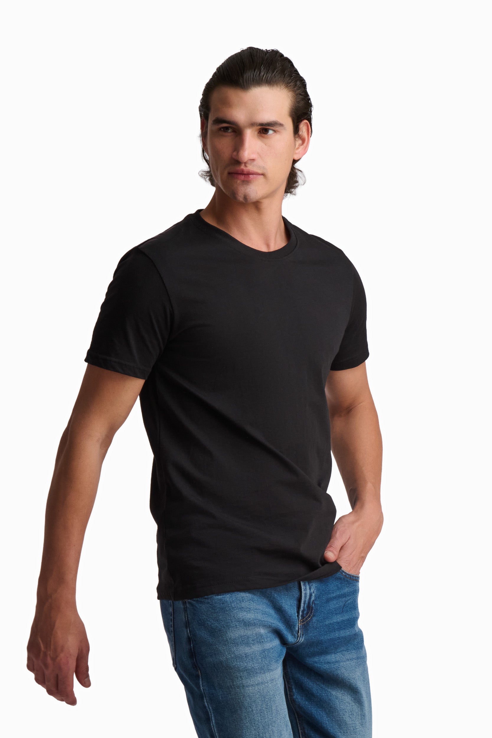 Crew Neck Solid Basic Tee
