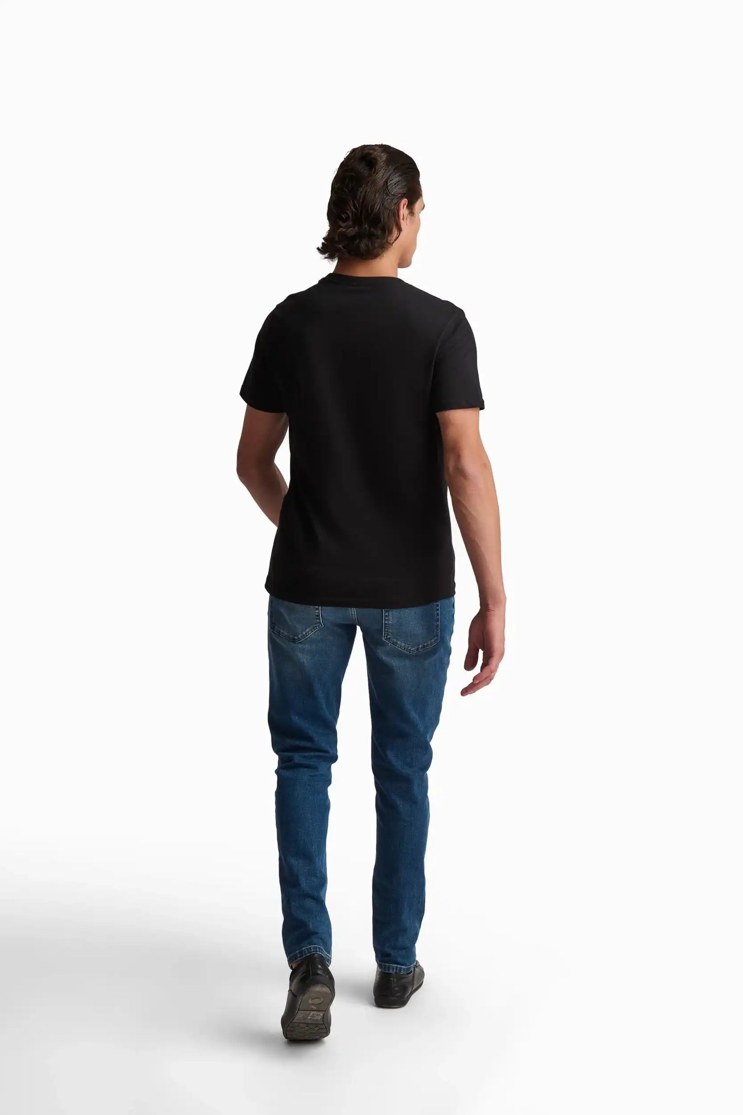 Black Cotton Crew Neck T-Shirt