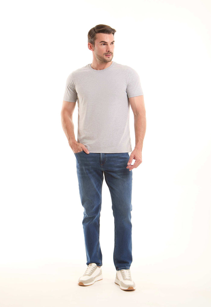 Blue Slim-Fit Cotton Jeans