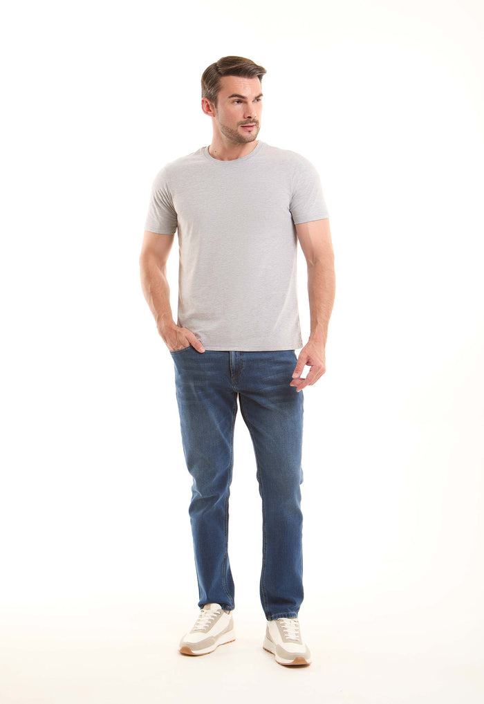 Blue Slim-Fit Cotton Jeans