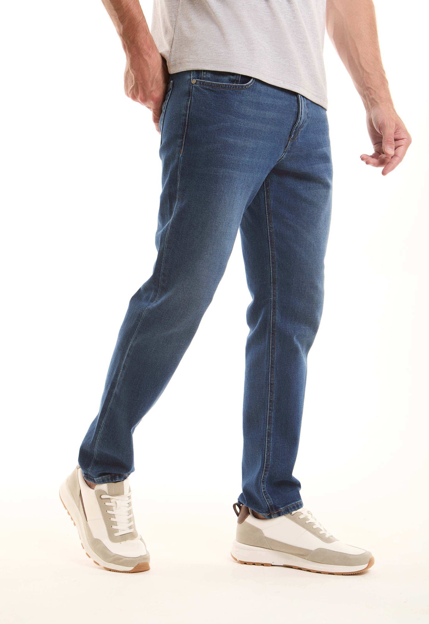 Blue Slim-Fit Cotton Jeans