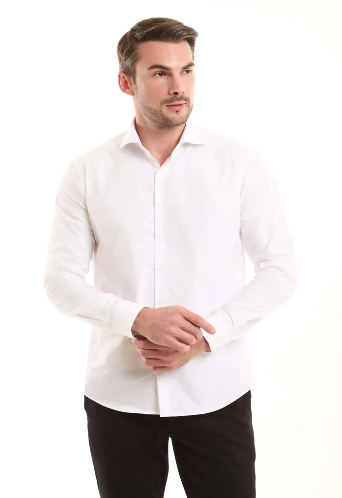 Solid White Cotton Shirt