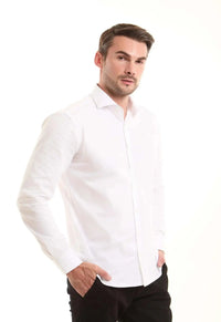 Solid White Cotton Shirt