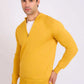 Men Regular Fit Pullover Yellow