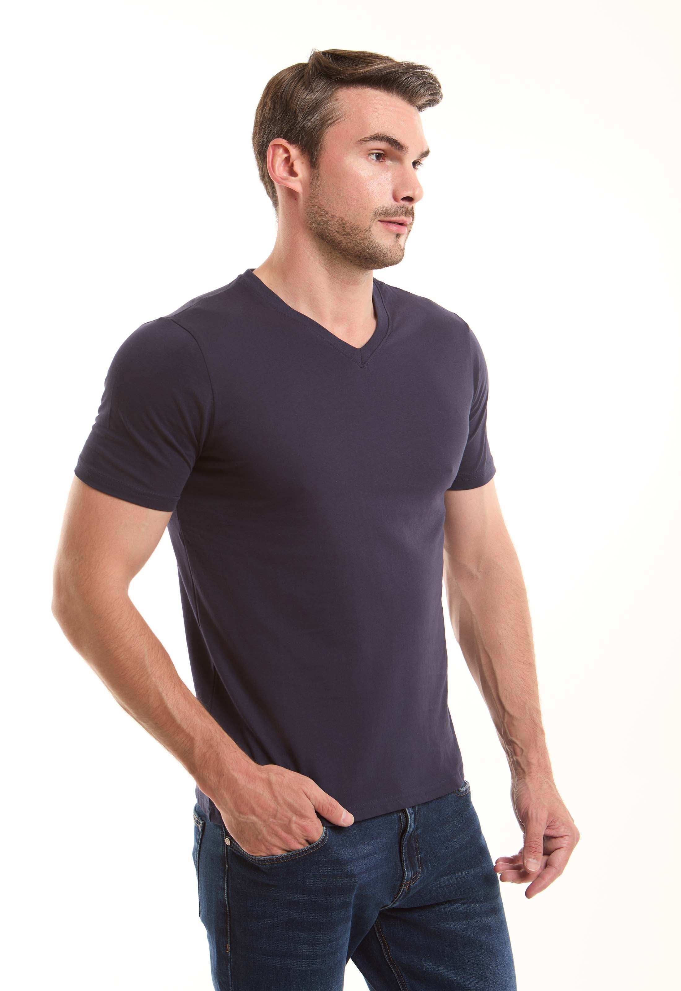 V-Neck Solid Basic Tee