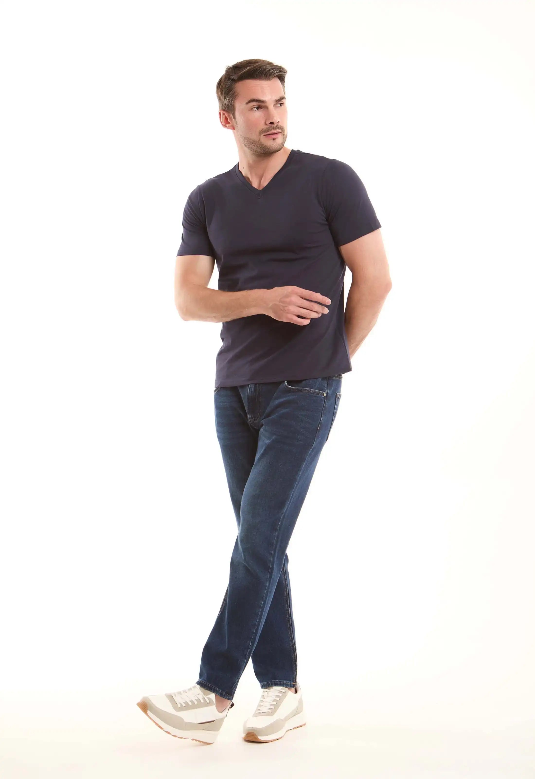 V-Neck Solid Basic Tee
