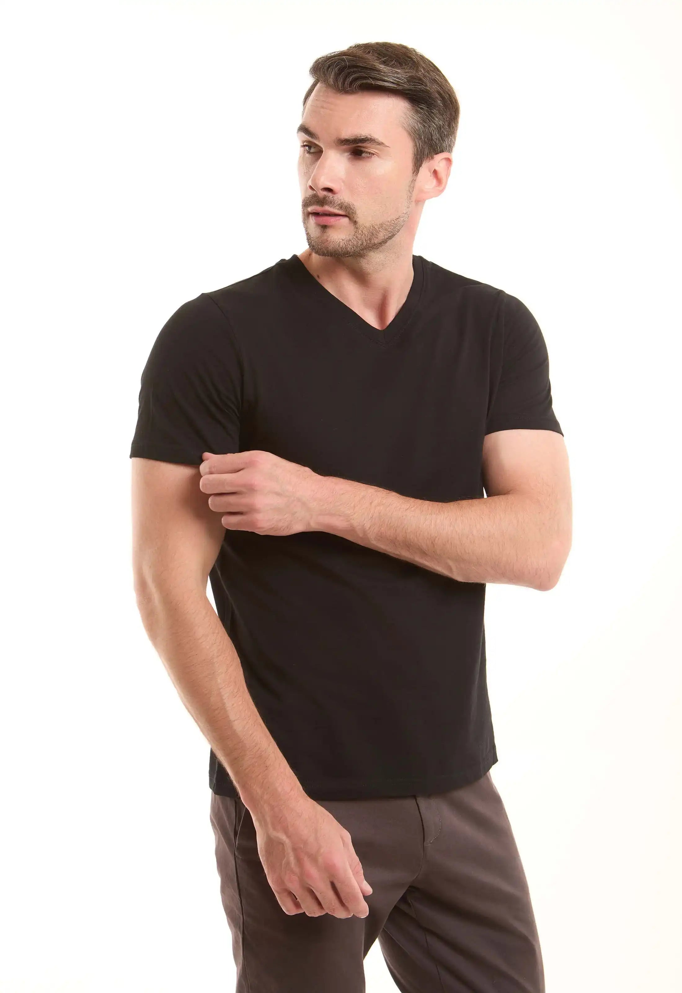 V-Neck Solid Basic Tee