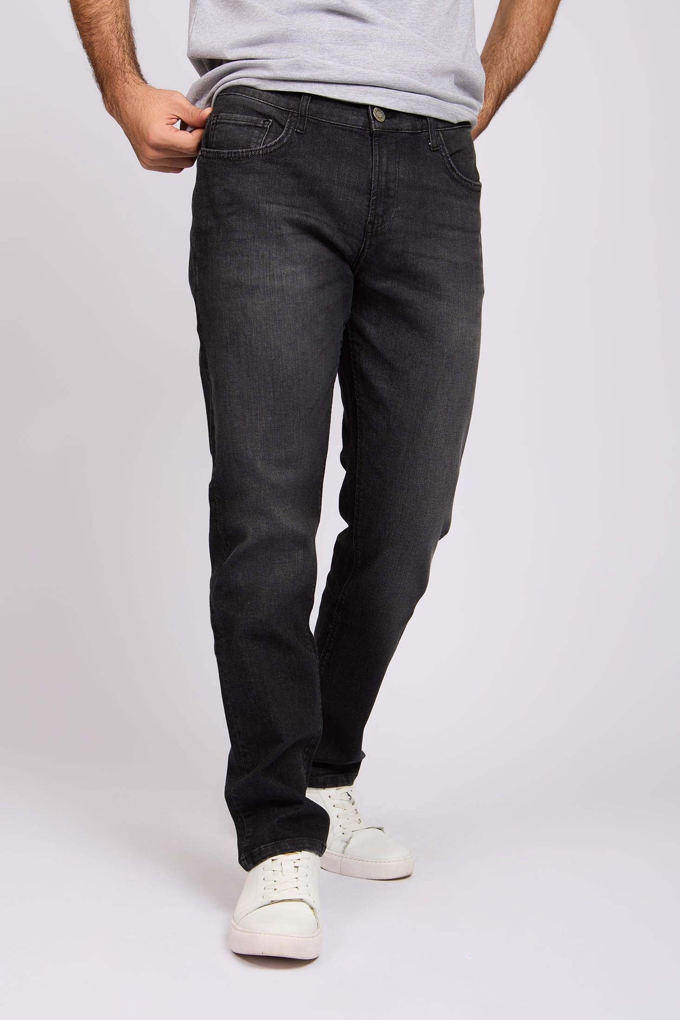 Men Straight Leg Denim - Dark Grey