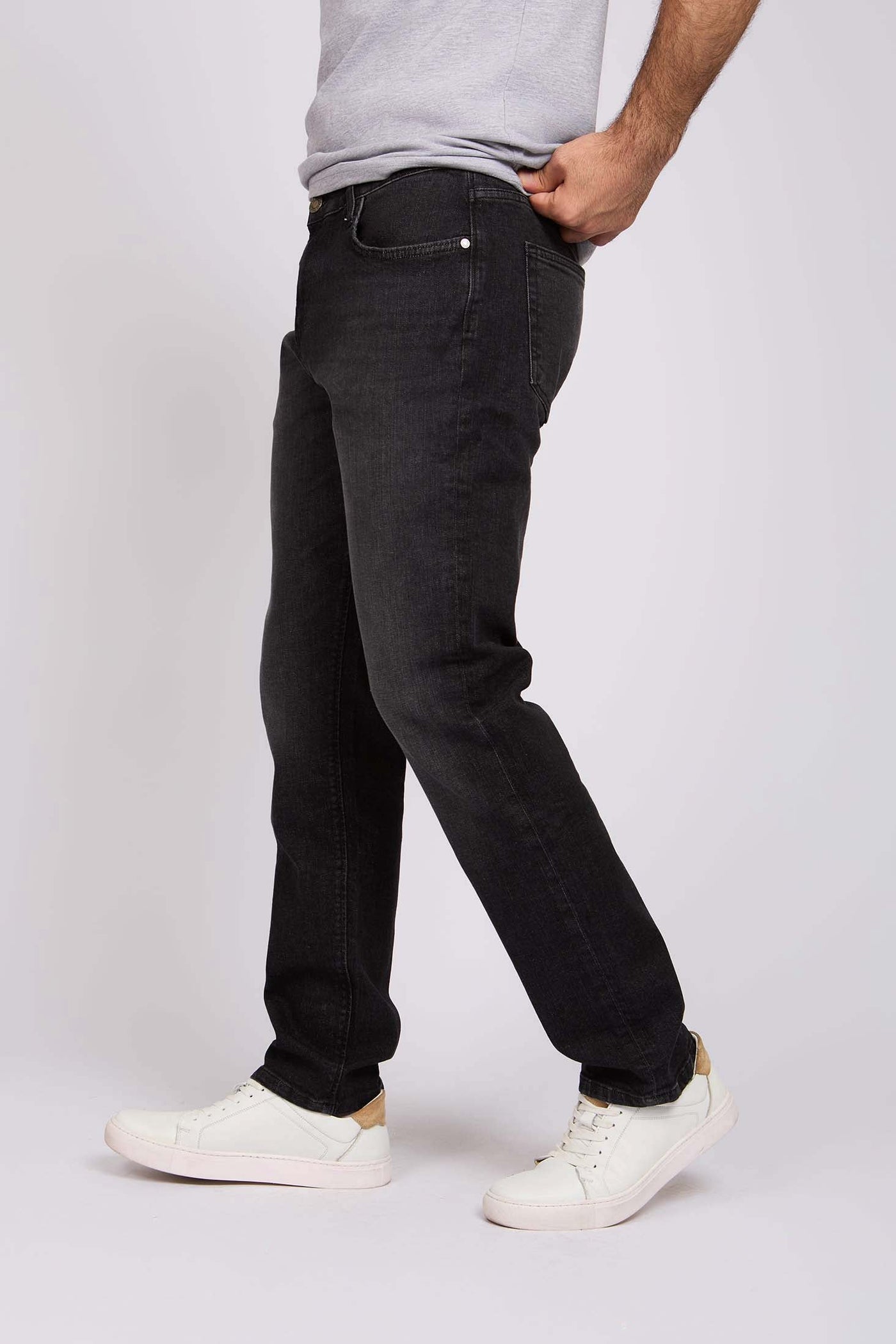 Men Straight Leg Denim - Dark Grey