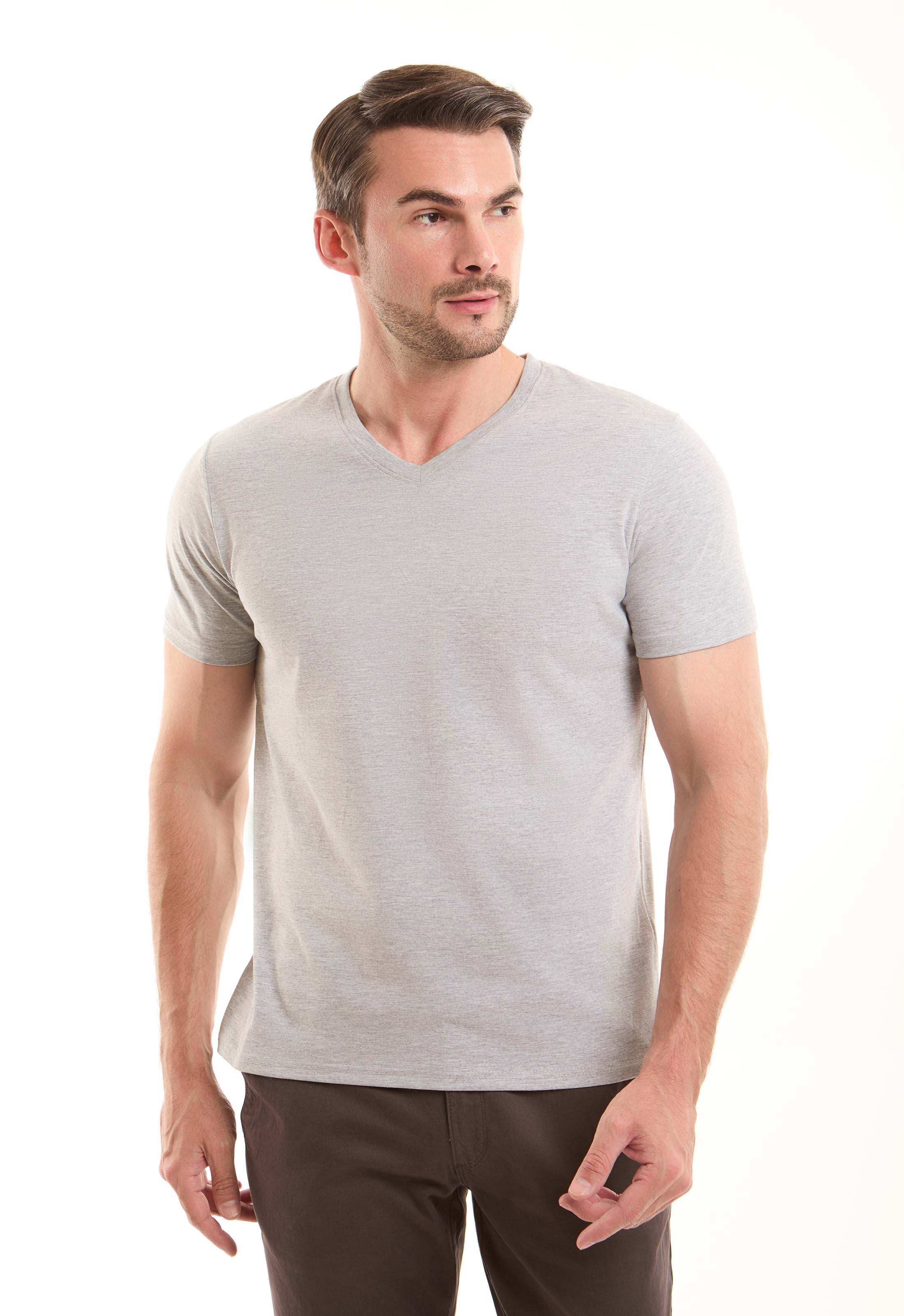 V-Neck Solid Basic Tee