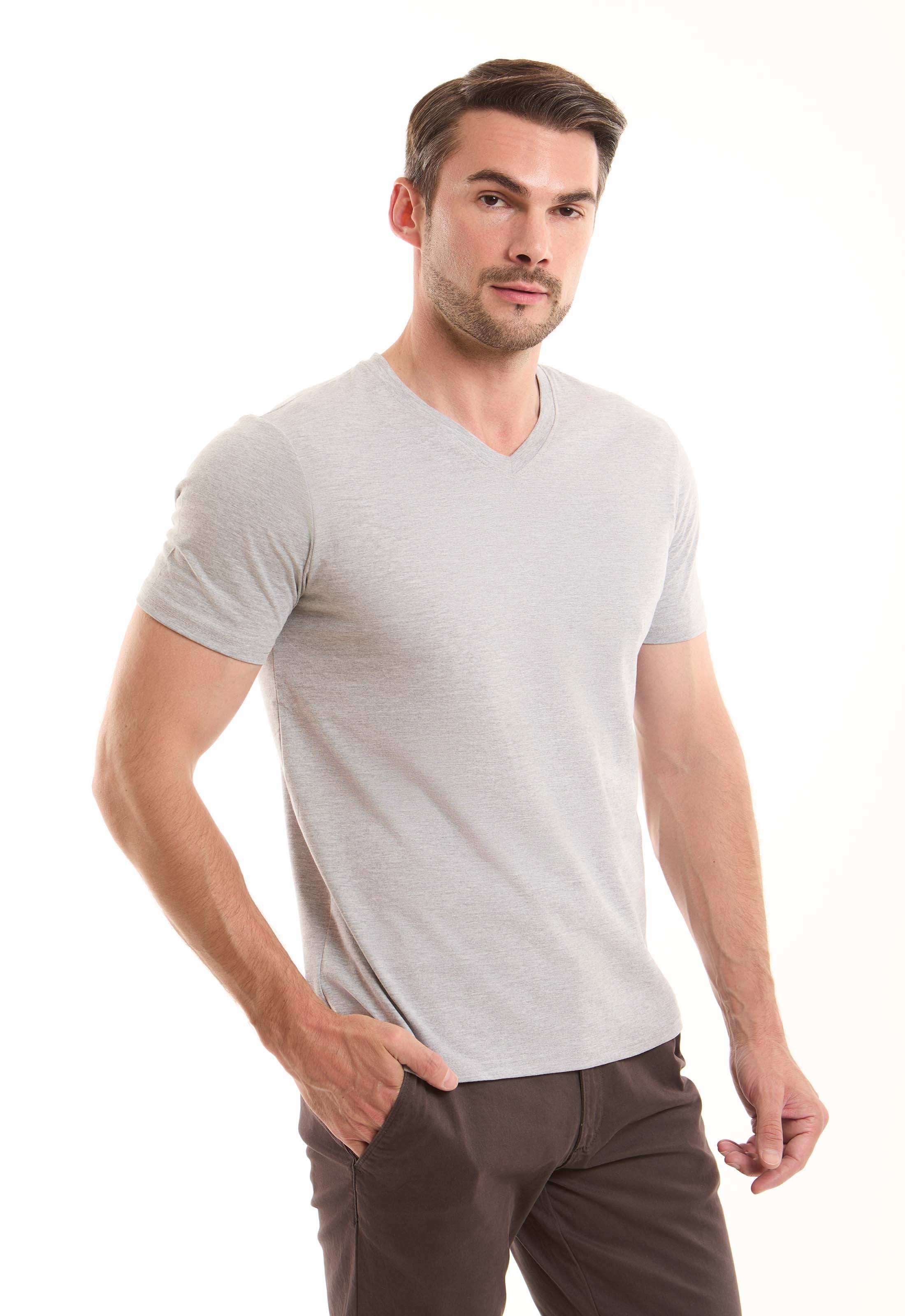 V-Neck Solid Basic Tee