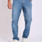 Light Blue Straight-Fit Cotton Jeans
