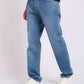 Light Blue Straight-Fit Cotton Jeans