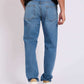 Light Blue Straight-Fit Cotton Jeans
