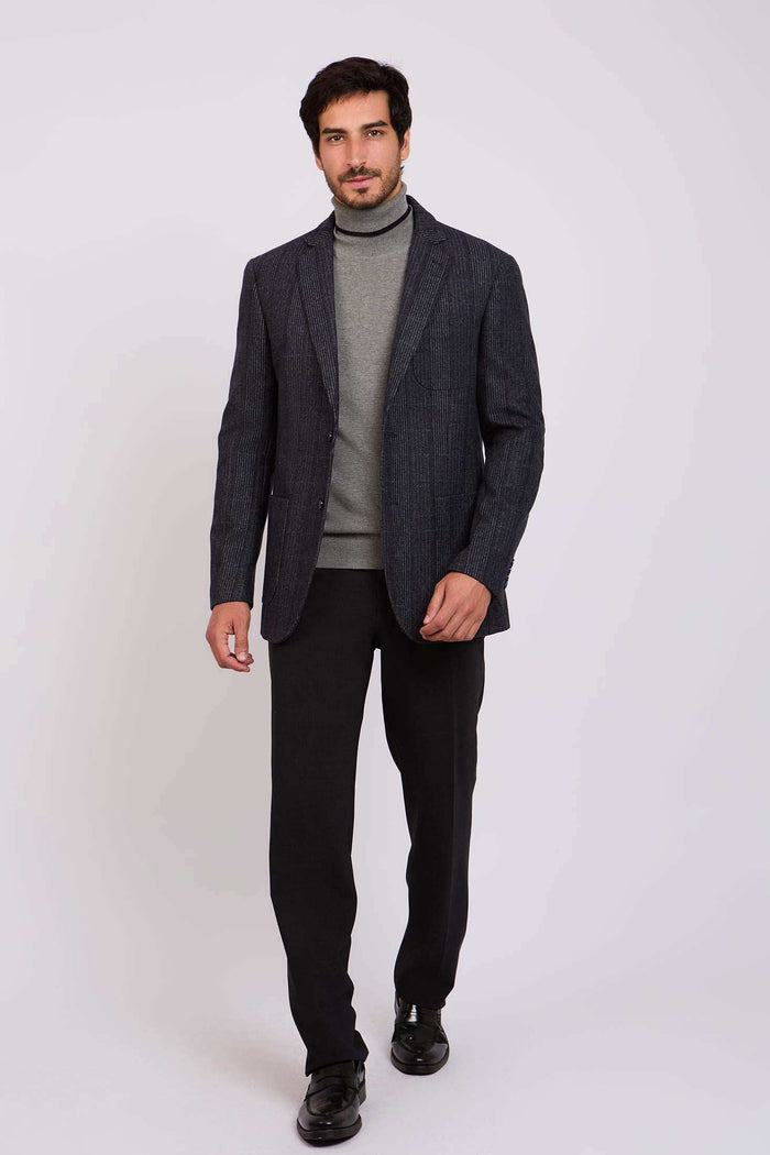 Men Regular Fit Blazer Navy