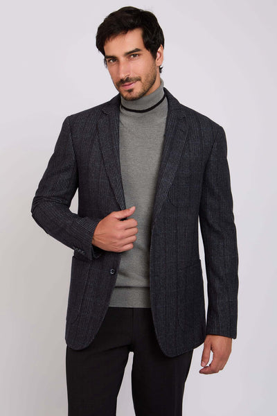 Men Regular Fit Blazer - Navy