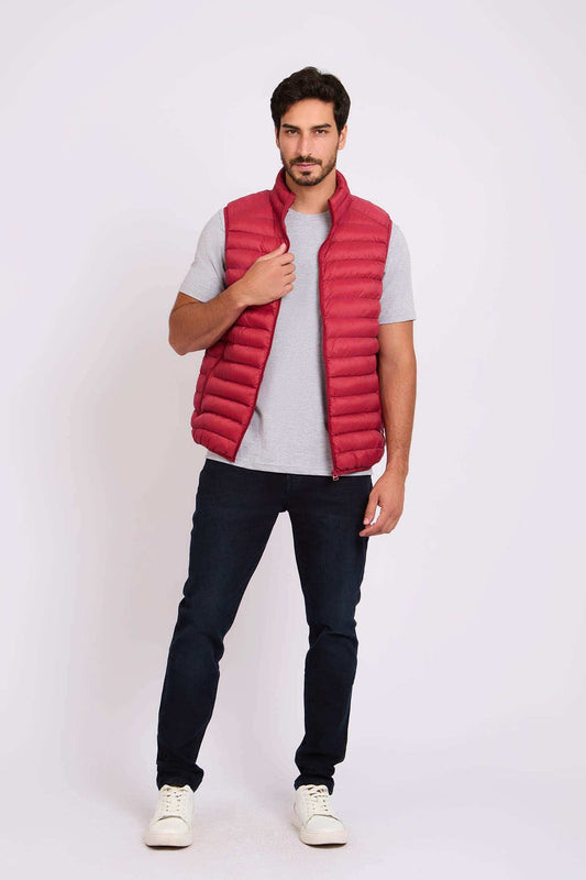 Men Regular Fit Vest Red