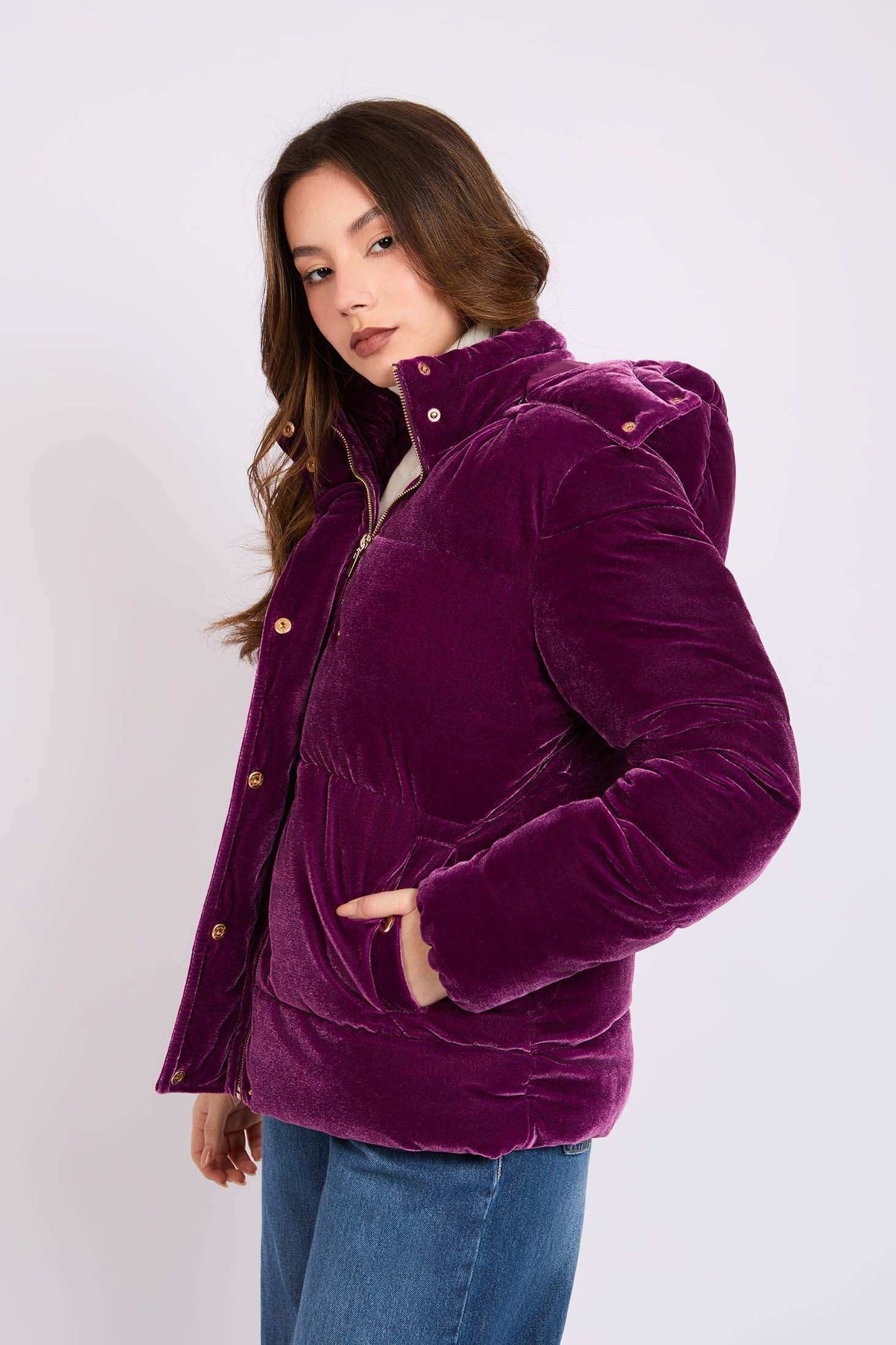 Women Regular Fit Jacket Purple