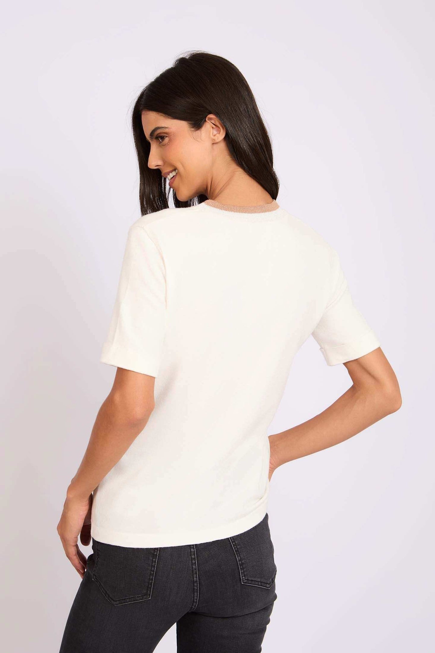 Women Regular Fit T-Shirt Off White