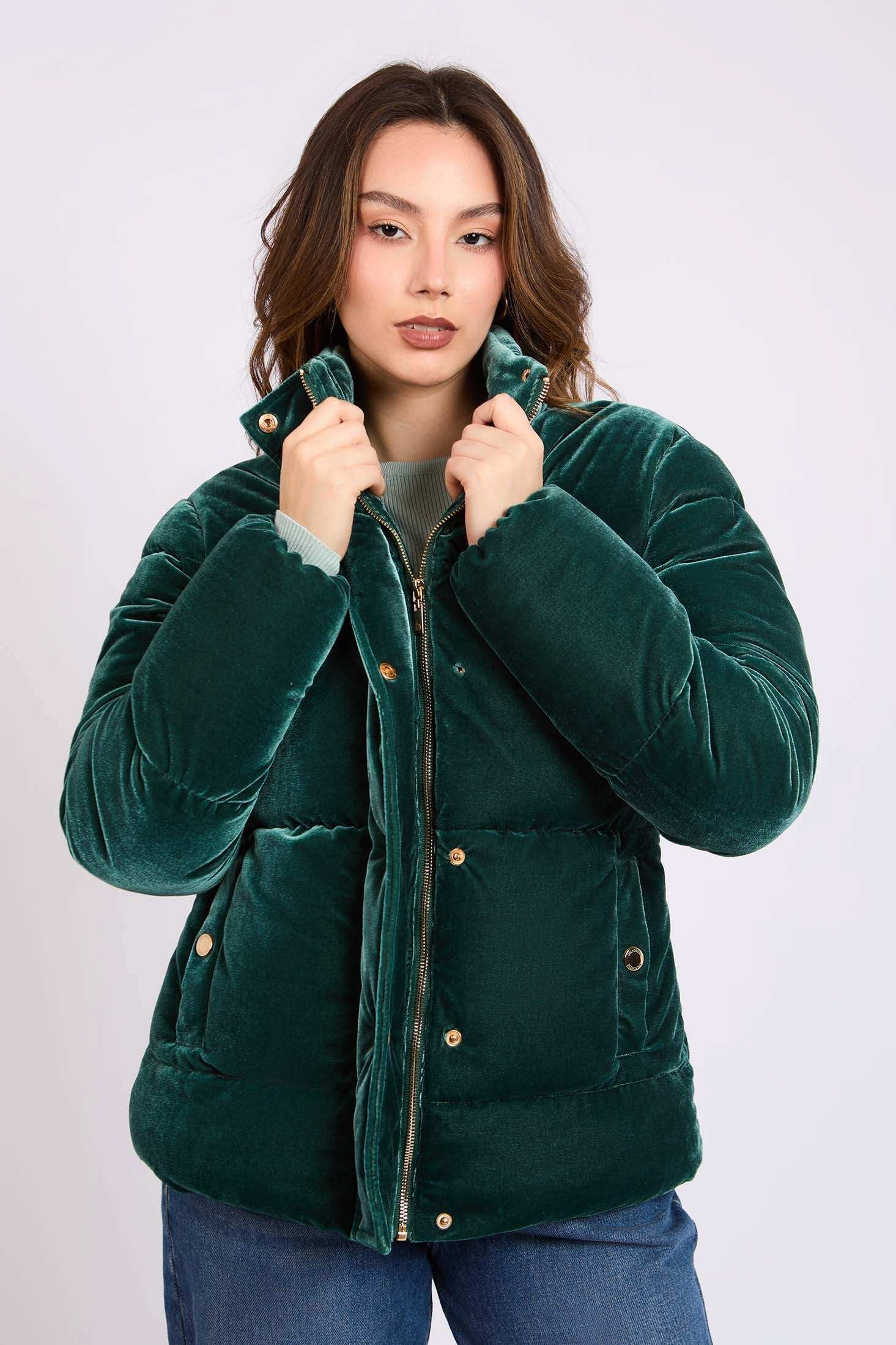 Women Regular Fit Jacket Green