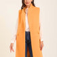 Women Long Double Breasted Vest Orange