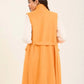 Women Long Double Breasted Vest Orange