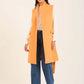 Women Long Double Breasted Vest Orange
