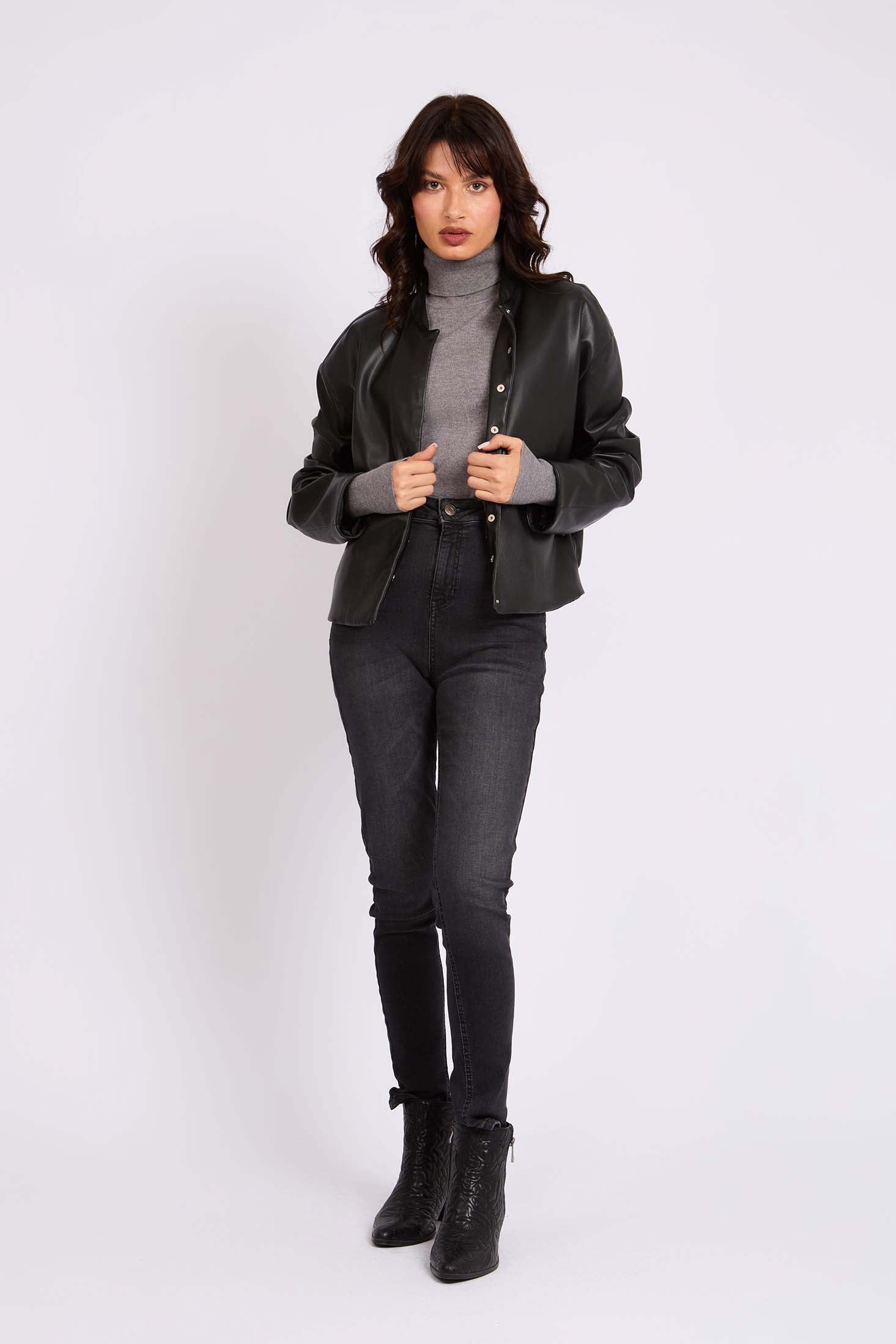 Women Regular Fit Jacket Black