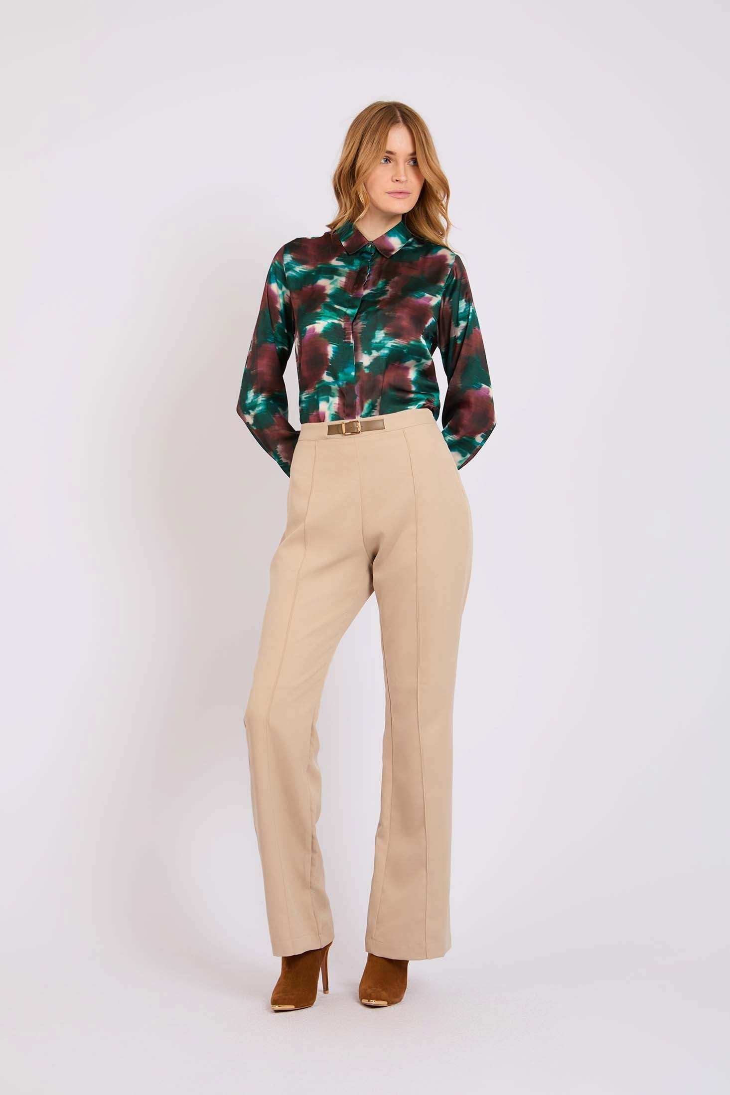 Women Regular Fit Pants Brown